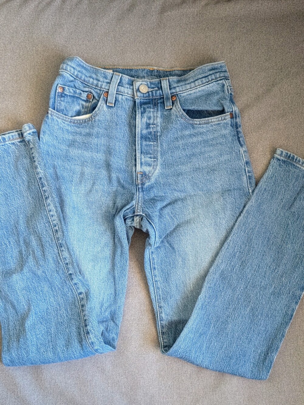 Levi's 501 Womens Premium Straight Jeans Blue Sz W24 L30